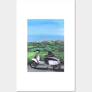 Retro Scooter, Classic Scooter, Scooterist, Scootering, Scooter Rider, Mod Art Posters and Art